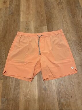 NWT Free Fly Men’s Andros Trunk XXL 2XL Orange Dusk Swim Trunks Drawstring